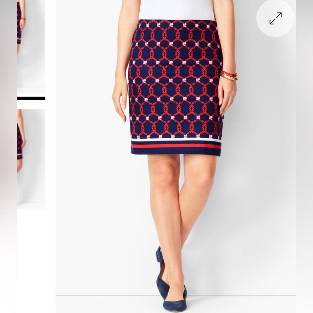 Talbots rope print canvas stretch skirt Size 8